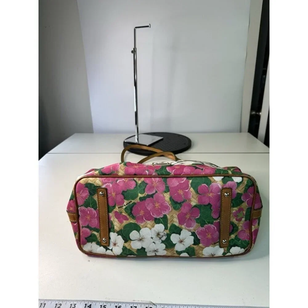 Dooney & Bourke Beautiful Pink And White Floral Print Leather Tote - Picture 12 of 12